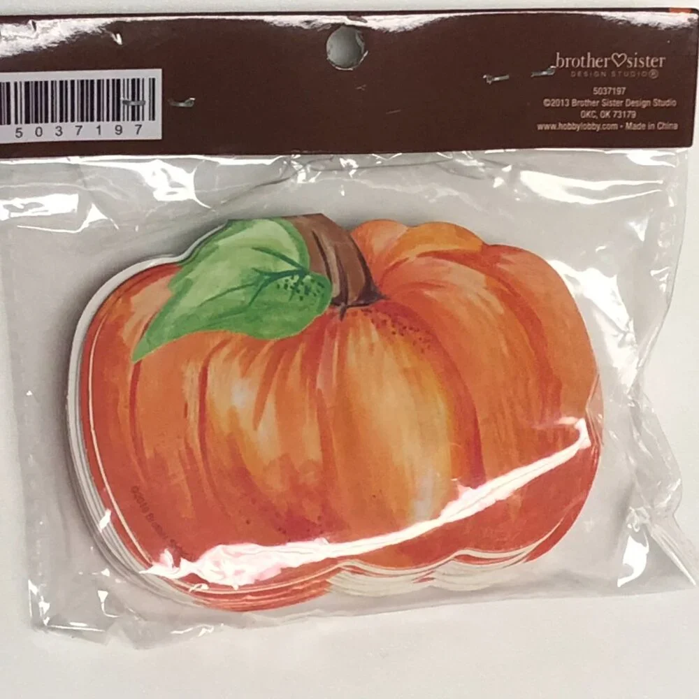 Lot of 2 Thanksgiving Fall Party Orange Pumpkin Place Cards 20ct ea 3.5